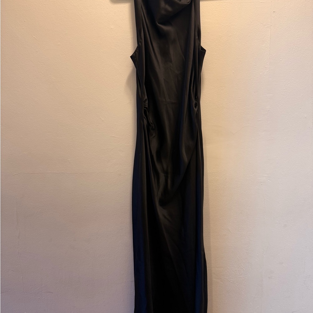 Zara Black Bodycon Cowl Neck Dress